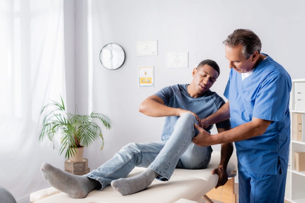 Photo of a person with a broken leg